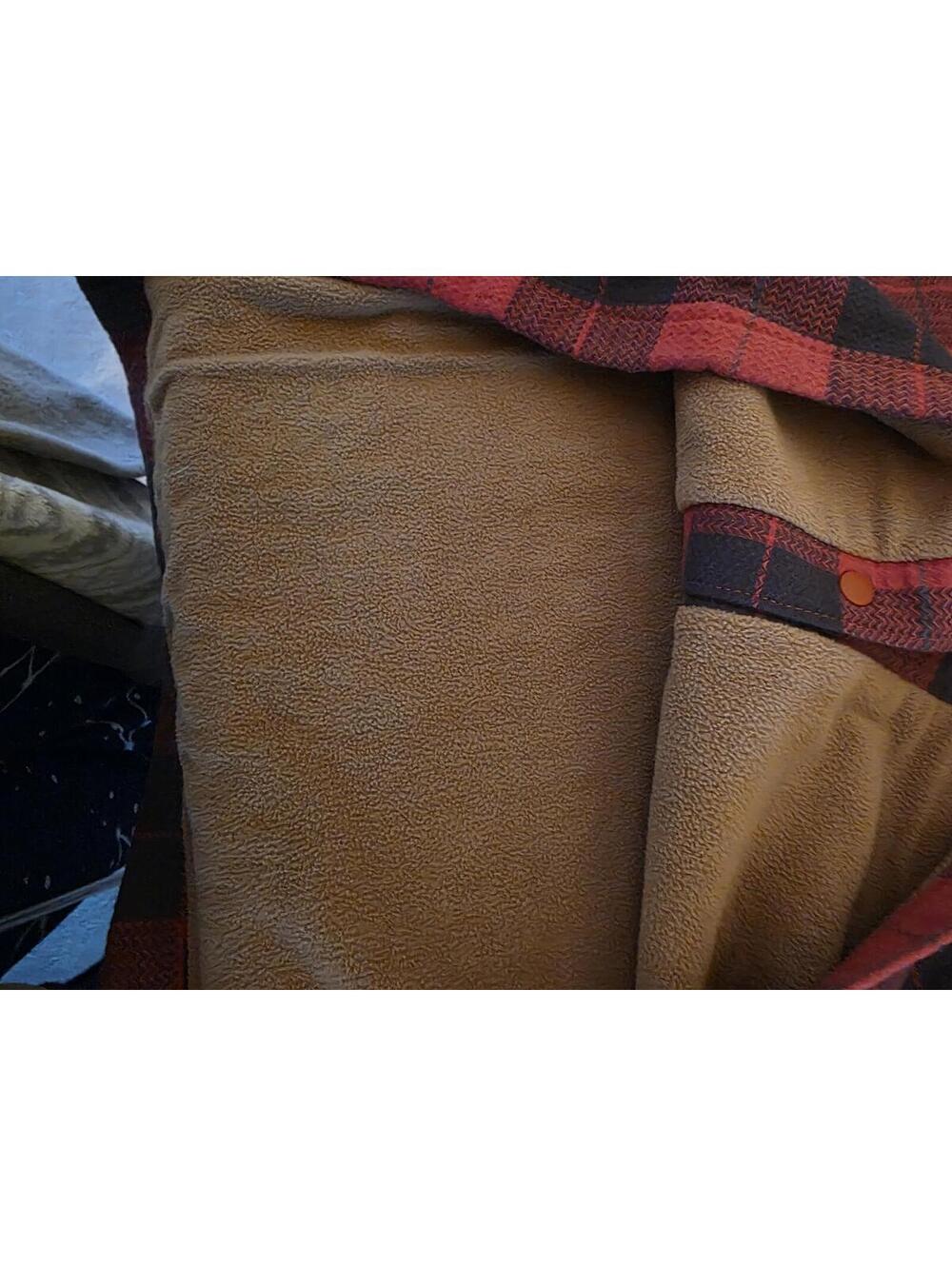 Columbia Mens XL Red Black Plaid Fleece Snap Shirt Jacket Outdoor Shacket - Picture 9 of 12